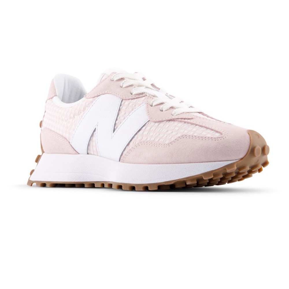 NIB New Balance Women’s 327 Pink White Gingham Shoes 10 - Selling Out Fast HOT